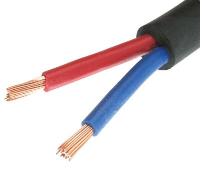 Rund högtalarkabel 2x2,5mm² svart CU