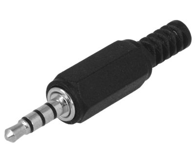 Plugg 2,5 mm 4-polig plast svart (JC-135)