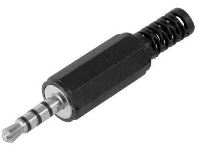 Plugg 3,5 mm 4-polig plast svart