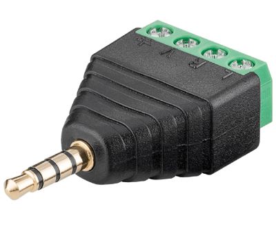 3,5 mm kontakt 4-polig, förgylld/skruvanslutning