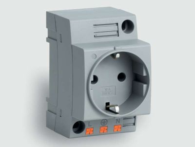 Schuko-uttag för DIN-skena, 1-delad