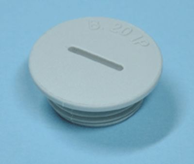 Plugg i plast M20 grå