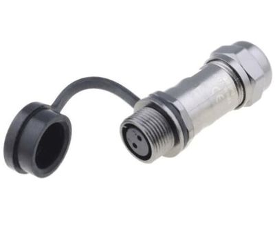 Vattentät förlängningskontakt IP67 2-polig hona