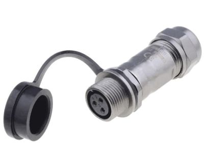 Vattentät förlängningskontakt IP67 3-polig hona