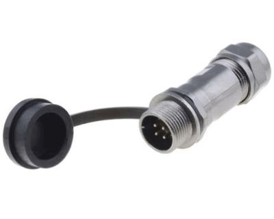 Vattentät förlängningskontakt IP67 4-polig hane