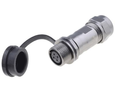 Vattentät förlängningskontakt IP67 4-polig hona