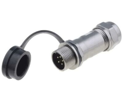 Vattentät förlängningskontakt IP67 5-polig hane