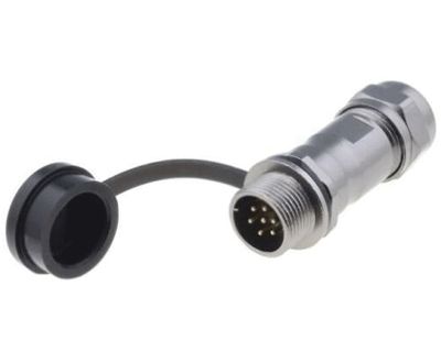 Vattentät förlängningskontakt IP67 7-polig hane