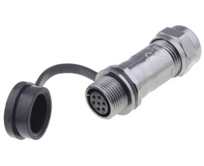 Vattentät förlängningskontakt IP67 7-polig hona