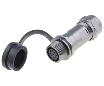 Vattentät förlängningskontakt IP67 9-polig hona