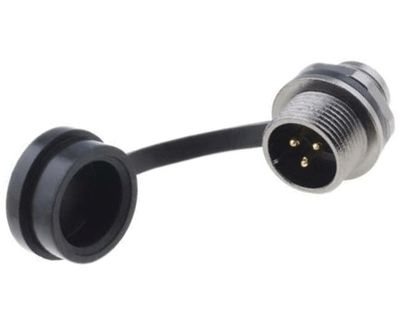 Vattentät chassikontakt IP67 3-polig hane