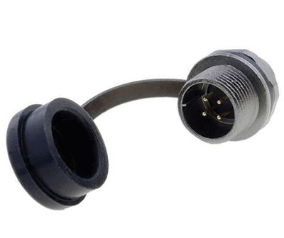 Vattentät chassikontakt IP67 4-polig hane