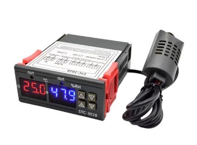 Digital termostat / panelmätare 230Vac temperatur / luftfuktighet