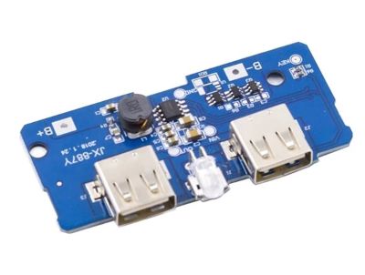 Strömkort och laddningskrets Li-Ion/Li-Pol 5Vdc 2,1A 2xUSB