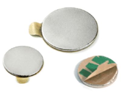 Permanentmagnet med självhäftande tejp Neodym N35 10x1,0mm