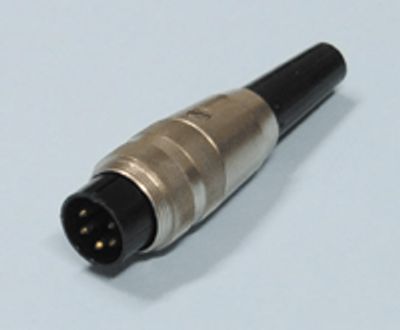 DIN-kontakt med skruvlåsning 5-polig 60° hane