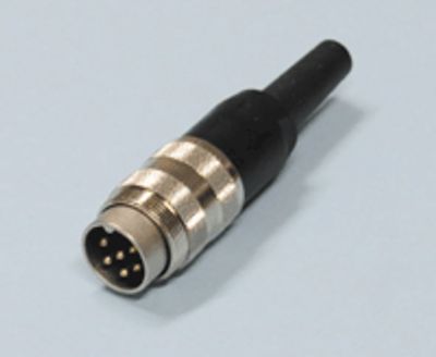 DIN-kontakt med skruvlåsning 6-polig hane