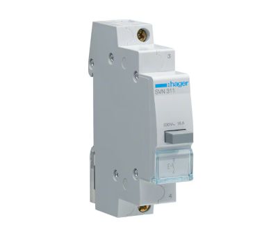 Tryckknapp för DIN-skena 1xAV-(PÅ) 16A 230Vac