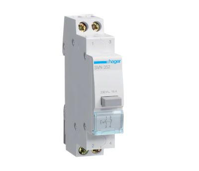 Tryckbrytare för DIN-skena 1xNO+1xNC 16A 230Vac