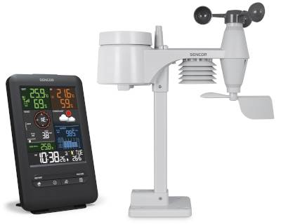 Trådlös digital väderstation (temperatur, luftfuktighet, vindhastighet, vindriktning, nederbörd)