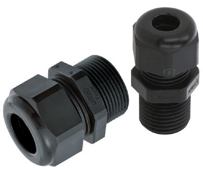 Plastbussning PG9 lång gänga svart