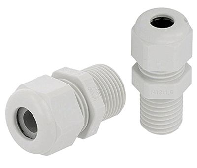 Plastbussning M40 lång gänga ljusgrå