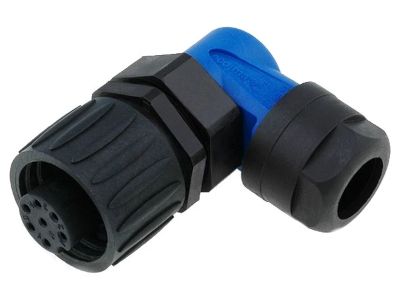 Vattentät kontakt IP67 7-polig hona vinklad modell