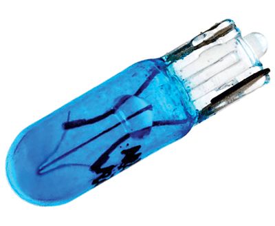 Glödlampa T5 W2x4,6d 12V 1,2W blå