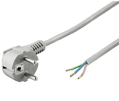 Schuko-nätkabel 3x1,5mm² grå 1,8m