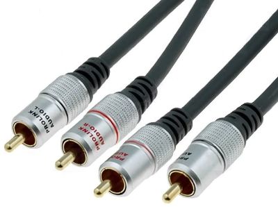 RCA ljudanslutningskabel svart 1,2m