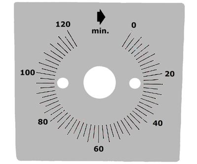 Skalplatta för mekanisk timer TIMER-2H (0-2h)