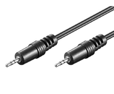 Audiokabel 2x2,5mm stereoplugg svart 1,5m