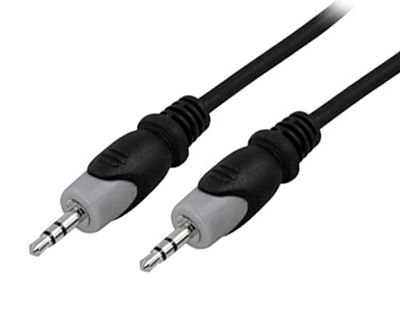 Audiokabel 2x3,5 mm stereoplugg svart 15 m