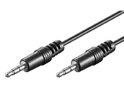 Audiokabel 2x3,5 mm stereoplugg svart 0,6 m