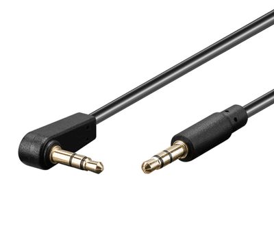 Ljudanslutningskabel 2x3,5 mm stereoplugg vinklad modell 5 m