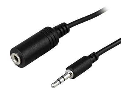 Audioförlängningskabel 2,5 mm stereo svart 0,5 m