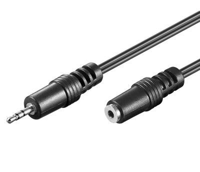 Audioförlängningskabel 2,5 mm stereo svart 2 m