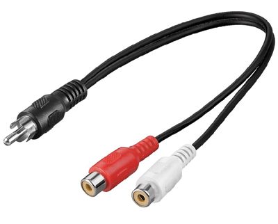 RCA ljudsplitterkabel svart 0,2m