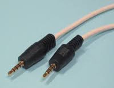 Audiokabel med guldkontakter vit 10m