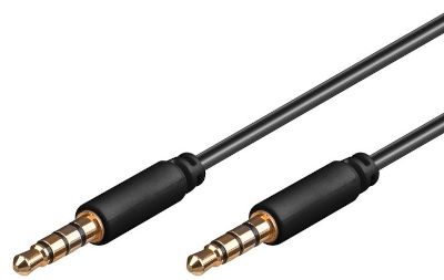 Audioanslutningskabel förgylld svart 3m