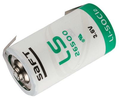 Litiumbatteri med lödöron 3,6V 7,7Ah C/R14 (LS26500CNR)