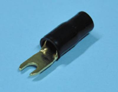 Förgylld kabelsko 4,2 mm svart AWG8 (10 mm²)