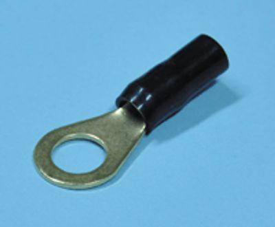 Förgylld ringkabelsko 8mm svart AWG10 (6mm²)