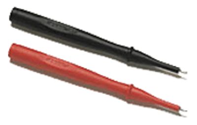 Mätstickpar 4 mm för säkerhetsbanananslutningar, röd/svart