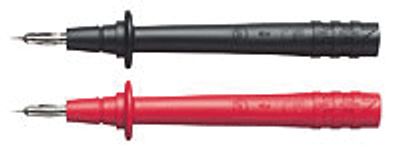 Mätstickpar 4 mm för säkerhetsbanananslutningar, röd/svart