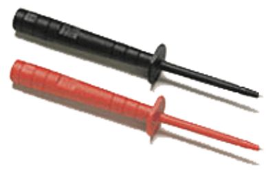 Mätstickpar 4 mm för säkerhetsbanananslutningar, röd/svart