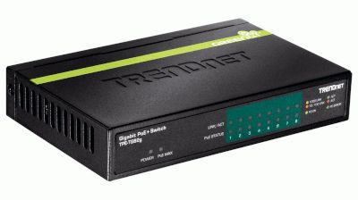 8-portars lokalnätverksswitch 8xPoE 10Mb/100Mb/1Gb