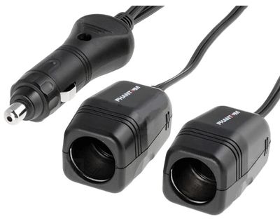 Grenuttag för cigarettändaruttag 12Vdc 2x5A 2x2m