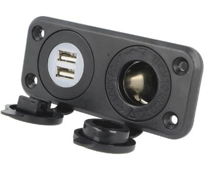 TSP-ramanslutning + DC/USB-spänningsomvandlare 12-24Vdc/2x5Vdc 2,1A (A13-142194BPD-BB3)