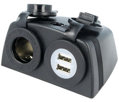 TSP-ramanslutning + DC/USB-spänningsomvandlare 12-24Vdc/2x5Vdc 2,1A (A13-142194BHD-BB3)